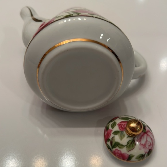 Vintage 3-Piece Mini Porcelain Set Bell, Teapot Egg Trinket Box Floral Small GUC - Picture 9 of 16